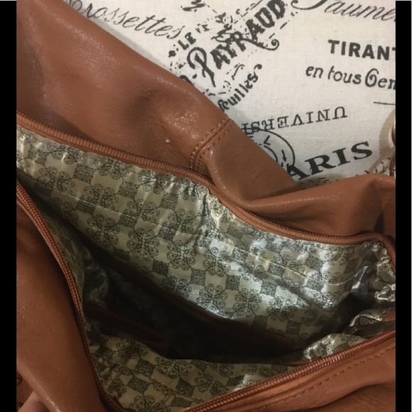 Metal dotted camel colored purse - Picture 7 of 8